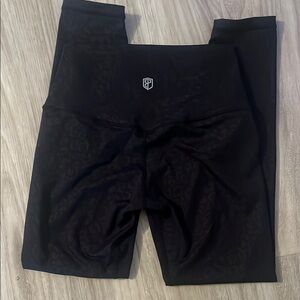 Black Athletic Leggings with Logo